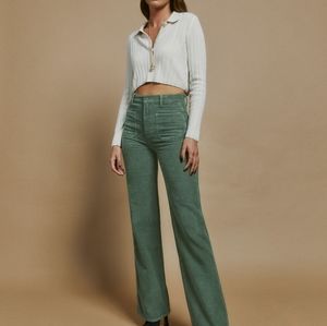Reformation Alyssa Wide Leh High Rise Curdoroy Pants Size 30